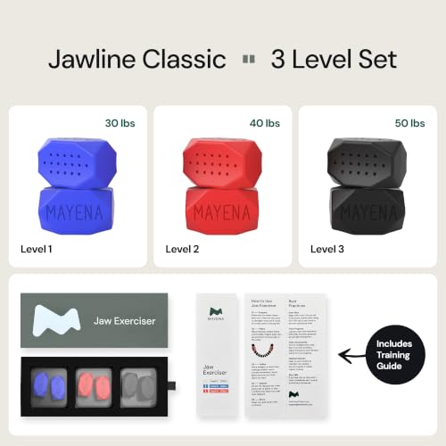 Mayena Jaw Exerciser Set - 3 Silicone Trainers for Defined Jawline