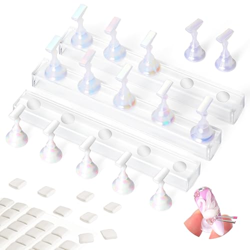 SAVILAND White Magnetic Nail Holder for Art & Press-Ons - 3 Pack
