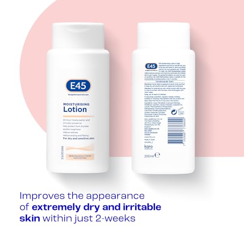 E45 Moisturising Lotion for Dry Skin, 6.8 Fl Oz - Dermatologically Tested