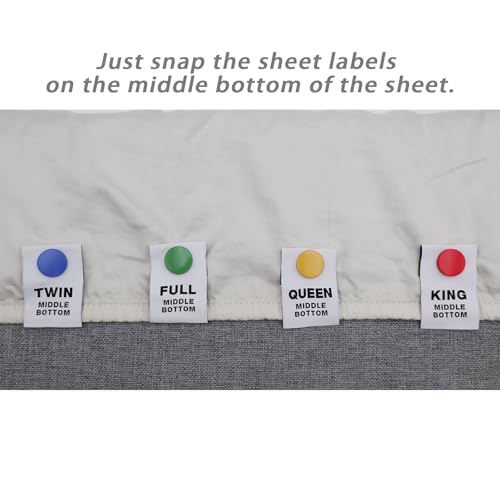 Umttery Bed Sheet Labels - Easy Size Identifier for Queen Sheets, 8 Pack