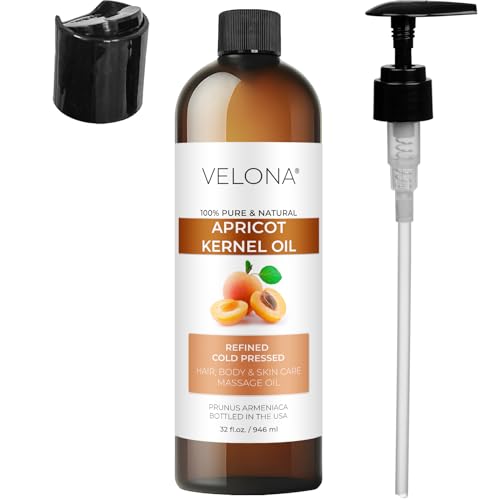 Velona Apricot Kernel Oil - 32 fl oz, Cold Pressed & Refined