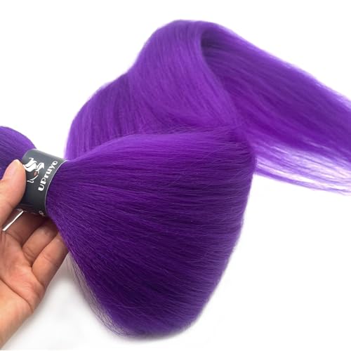 Purple Boho Hair Extensions - Pre-Stretched Synthetic Braiding Hair, 26 Inch Wavy Curly for Braids
