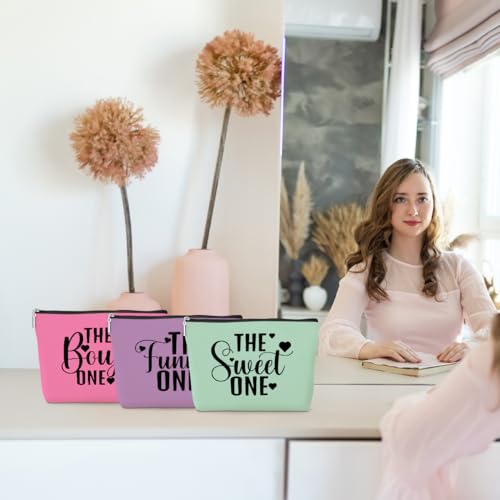 Sweet Funny Boujee One Cosmetic Bag - 3 Pcs Linen Toiletry Pouch Set