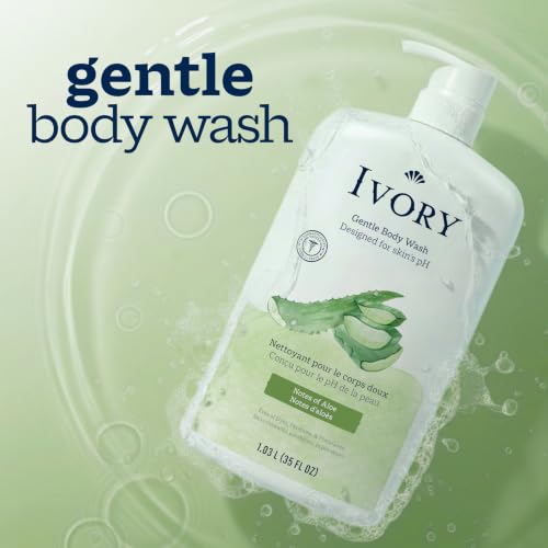 Ivory Gentle Body Wash for Family, Aloe Scent, 21 oz (Pack of 2)