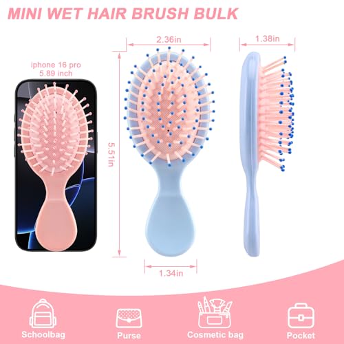 HOFASON Mini Wet Hair Brush Set - 3 Portable Detangling Brushes
