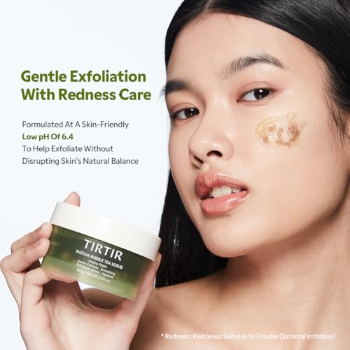 TIRTIR Matcha PDRN Bubble Tea Sugar Scrub for Sensitive Skin 100g