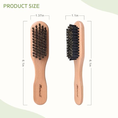 Mini Travel Size Wooden Slick Back Hair Brush for Fine Hair & Beard – Small Edge Control Brush