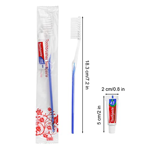 50 Disposable Toothbrushes with Toothpaste for Travel - Xuezoioy