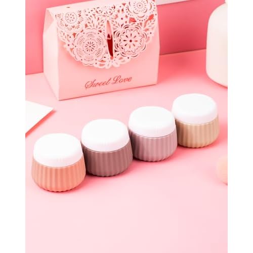 Mrsdry Travel Containers for Toiletries 4 Pack, TSA Approved Travel Size Toiletries, Portable Size Containers, With Clear Bag Leak Proof Silicone Jars, Essentials Creams Jars Carrying Small Items