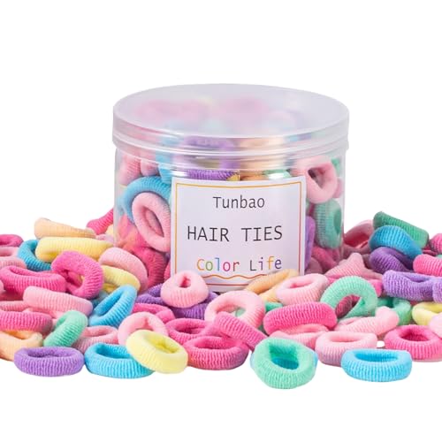 100 Mini Baby Hair Ties - Soft Seamless Ponytail Holders for Kids