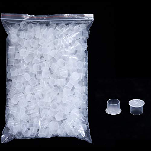 DOWEI 1000M Medium Disposable Tattoo Ink Caps - White Plastic Pigment Cups