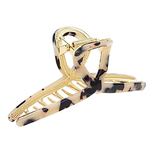 Large Butterfly Hair Claw Clips for Women & Girls - Light Leopard, 4.7" FAELBATY