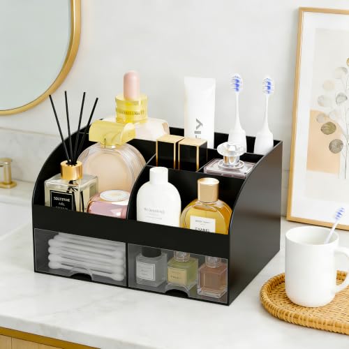 Makeup Organizer with 2 Drawers - Compact Cosmetic Storage