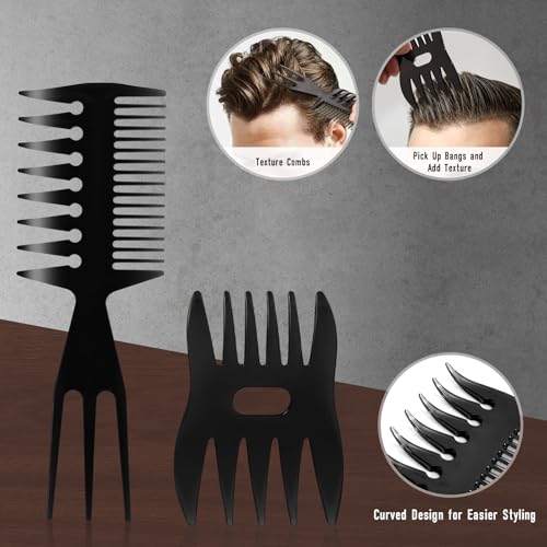 Dylapick Mens Hair and Beard Grooming Kit - Boar Bristle Brush & Comb Set