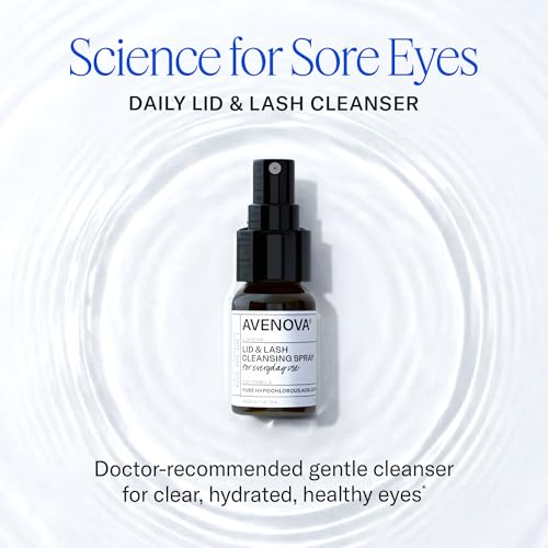 Avenova Eyelid and Eyelash Cleanser Spray - 20ml Bottle - Gentle Everyday Pure Hypochlorous Acid Spray for Eye Irritation