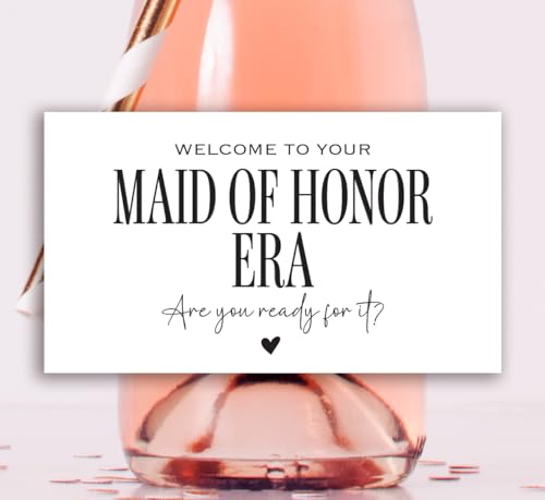 Bridesmaid Mini Champagne Labels - Set of 8 Elegant Stickers