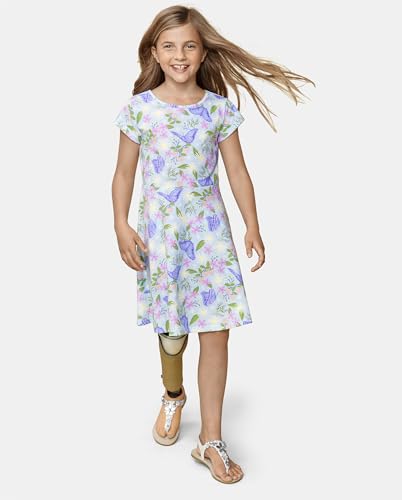 Girls' Plaid Stretch Jacquard Short Sleeve Dress - The Children's Place