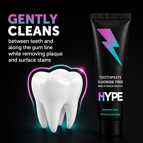 HYPE Nano Hydroxyapatite Toothpaste 10% - Fluoride Free, 3.5oz | Whitening & Enamel Repair for Sensitive Teeth