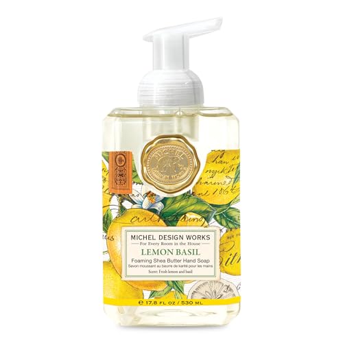 Michel Design Works Lemon Basil Foaming Hand Soap 17.8 Fl oz - Luxurious Moisturizing Hand Wash