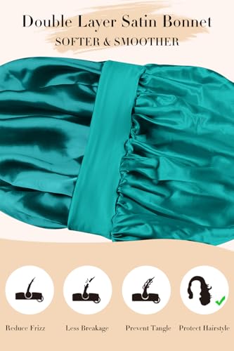 Double Layer Silk Bonnet with Tie for Curly Hair Protection