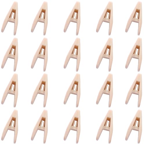 Hordion 20-Pack Velvet Hanger Clips - Non-Slip Flocked Clips for Thin Clothes