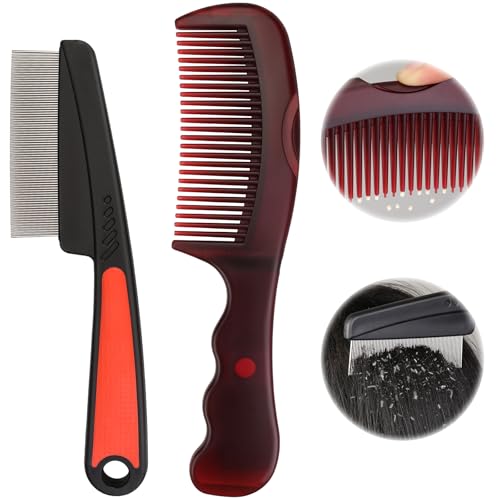 Dandruff Removal Comb Set - Scalp Detox Brush & Stainless Steel Comb