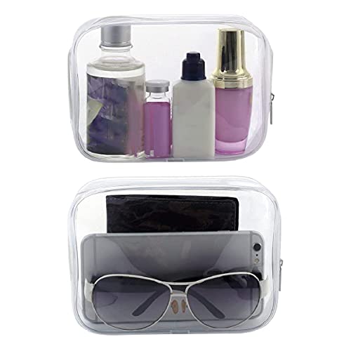 BEFORYOU 6 Pack Small Clear Toiletry Bags - TSA Approved Travel Pouch, White