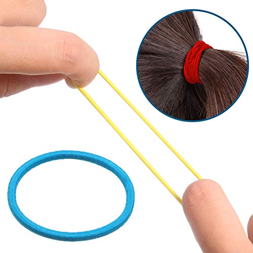 TecUnite 500 Pcs Thin Hair Ties, 2mm x 2.5cm Ponytail Holders