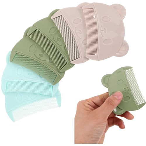 FOMIYES 6Pcs Baby Cradle Cap Combs - Gentle Bear-Shaped Scalp Brushes