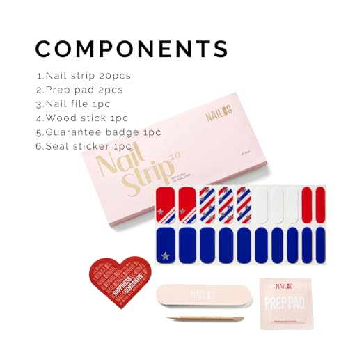 NAILOG Born to Star Semi Cured Gel Nail Strips - 34 Pcs