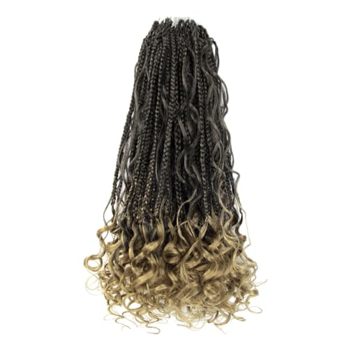 NISEYO Boho Goddess Box Braids Crochet Hair T27 Ombre Blonde 18 Inch Pack of 8