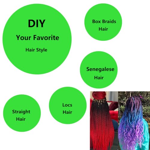 28 Inch Burgundy Red Pre-Stretched Synthetic Braiding Hair - High Temp Fiber, Easy to Install, 1 Pack