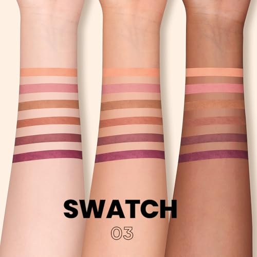 Pudaier Lip Liner Pencil Set - 6 Colors Waterproof & Precise for Defined Lips