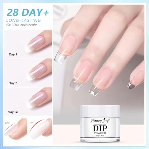 Honey Joy Clear Dip Powder 50g - Long-Lasting Nail Art, No Lamp Needed