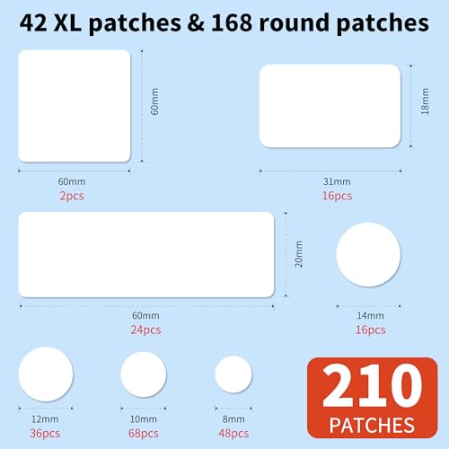 Daolyo Large Hydrocolloid Pimple Patches - 210 Count, 7 Sizes for Acne
