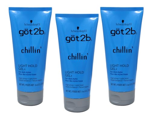 Got2B Chillin Gel - Light Hold Hair Gel, 6 oz (Pack of 3)