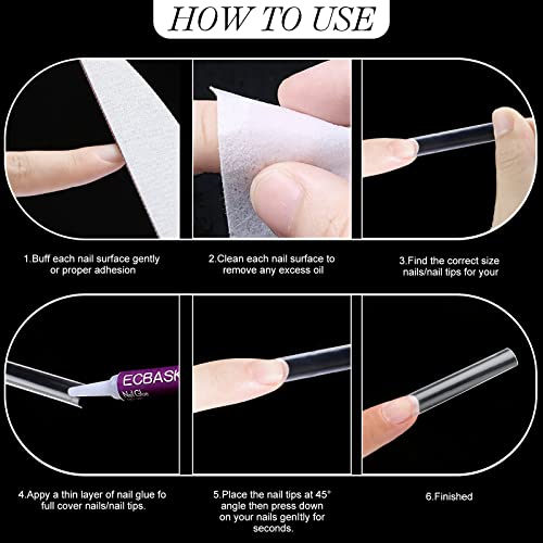 SITELENABY No C Curve 3XL Square Nail Tips - Clear Acrylic Fake Nails, 360 pcs