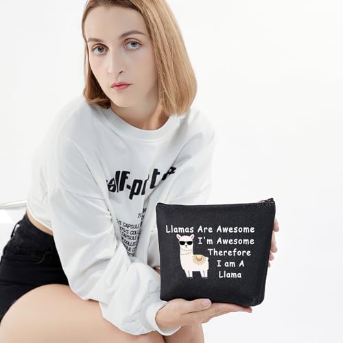 I'm A Llama-BK Llama Makeup Bag - Fun Gift for Women, Travel Friendly, Polyester, 9.25x6.69 inches