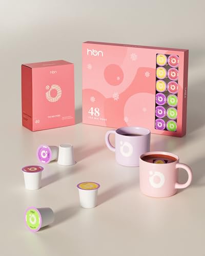 HBN Tea Pods Variety Pack - 40 Count Gift Box with 4 Flavors