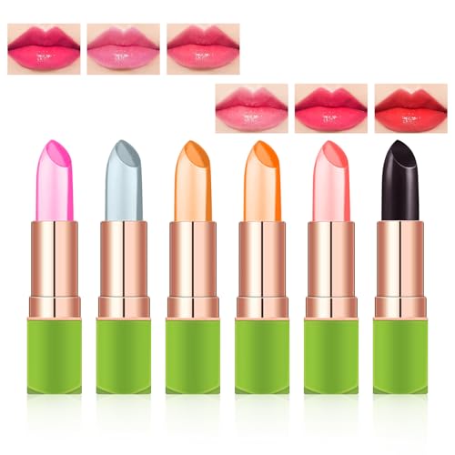 7PCS Aloe Vera Color Changing Lipstick Set for Women – Moisturizing Tinted Lip Balm & Gloss