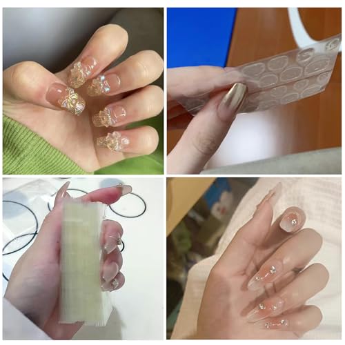 GUXACU 1200 Pcs Double Sided Nail Adhesive Tabs for Press On Nails Waterproof