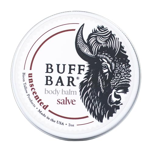 Big Crazy Buffalo Unscented Bison Tallow Body Balm - 2 oz for Sensitive Skin