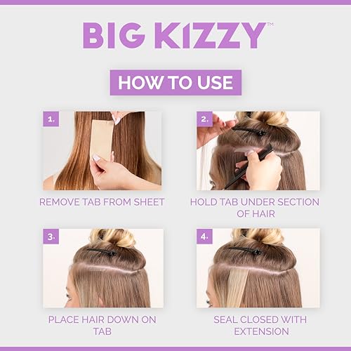 Big Kizzy Single Sided Brown Tape Tabs for Hair Extensions - 60 Pack