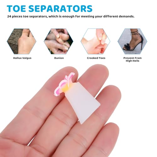 NIYANGLE Reusable Toe Separators for Pedicure, 32 Pcs Soft Toe Spacers