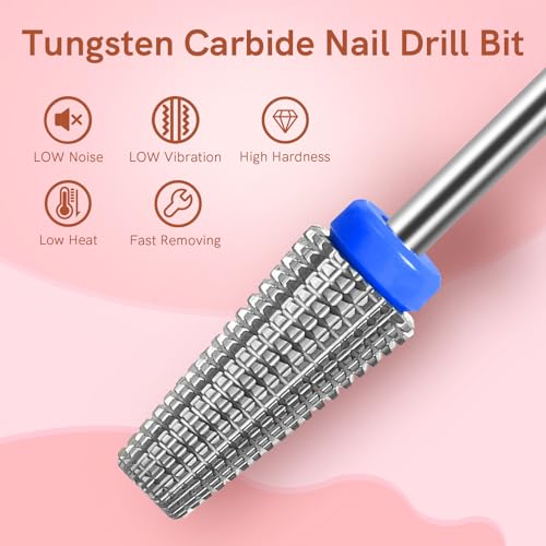 5 in 1 Medium Grit Tungsten Nail Drill Bit for Acrylic & Gel
