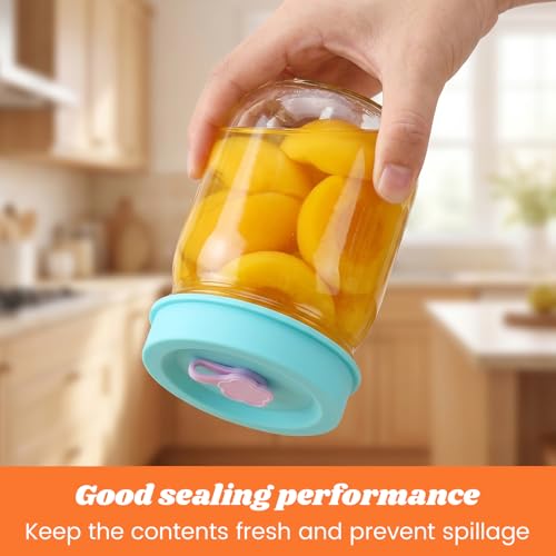 Silicone Mason Jar Lids with Stainless Steel Straws - 4 Pack