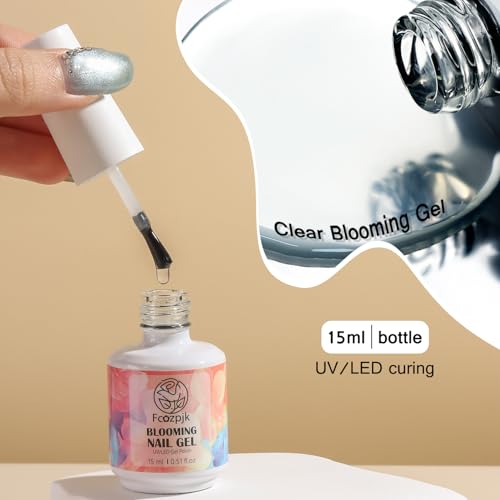 Fcozpjk 15ML Blooming Nail Gel with Dotting Pen for Nail Art Design