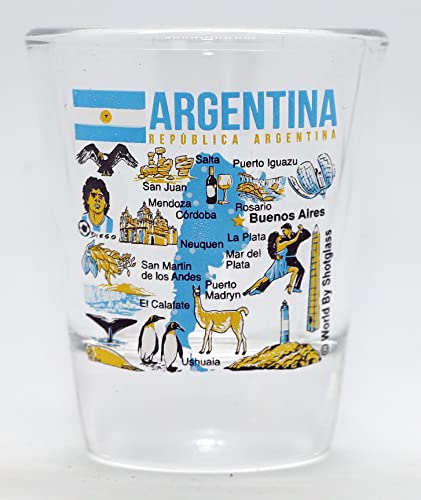Argentina Souvenir Shot Glass - Rare Landmarks Collage 2.25"