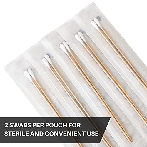 Vakly Sterile Cotton Tipped Applicators 6 in - 400 Pack for Precision Use