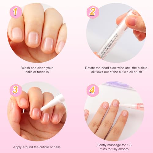 15 Pcs Nail Cuticle Oil Pens Set with Natural Fragrant Oils for Nail Care